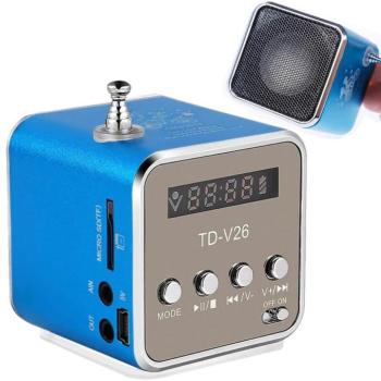 Vezeték nélküli hangszóró, hordozható mini rádió-Kék kép