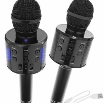 Vezeték nélküli karaoke mikrofon Bluetooth hangszóróval (fekete) kép