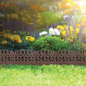 Virágágyás szegély / kerítés - 16 x 15 cm - barna - 20 db / csomag kép