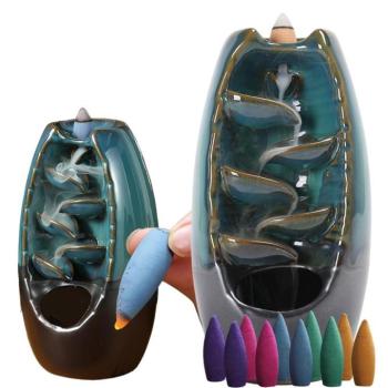 Visszaáramló füstölőkúp tartó 10 db füstölőkúppal kép