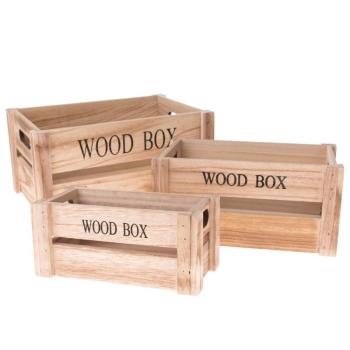 Wood Box fadoboz készlet, 3 db, natúr kép