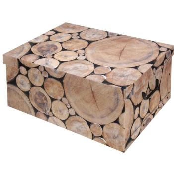 Wood tároló doboz fedéllel, rönk kép