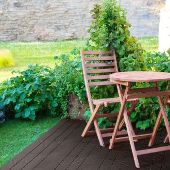 WPC padlóburkolat - 4 léces - 30 x 30 cm - fekete - 11 db / csomag kép