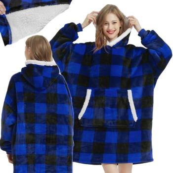 XXL kockás mintás pulóver kép