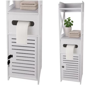 Zárható fürdőszobaszekrény WC-papír tartóval kép