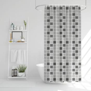 Zuhanyfüggöny - négyzet mintás - 180 x 180 cm kép