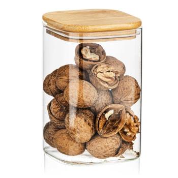 4Home Bamboo fedeles üveg tárolóedény, 950 ml, 950 ml kép