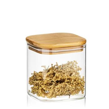 4Home Bamboo üveg élelmiszer tároló bambusz fedéllel, 550 ml, 550 ml kép