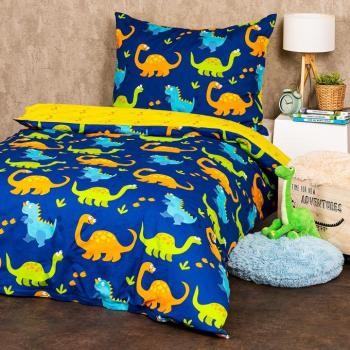 4Home Dino pamut gyermek ágyneműhuzat, 140 x 200 cm, 70 x 90 cm kép