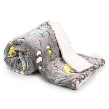 4Home Dino világító gyapjú hatású pléd, 150 x 200 cm kép