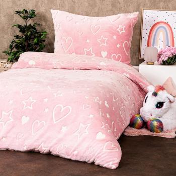 4Home Heart világító mikroflanel ágyneműhuzat , 140 x 200 cm, 70 x 90 cm kép