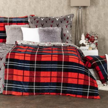 4Home Kocka mikroflanel ágyneműhuzat piros, 140 x 200 cm, 70 x 90 cm, 140 x 200 cm, 70 x 90 cm kép