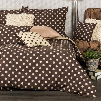 4Home pamut ágyneműhuzat Csokoládé pöttyös, barna, 140 x 200 cm, 70 x 90 cm kép