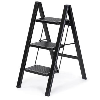 4Home Steel öszecsukható acél lépcsőfokok, 3 fok, fekete kép