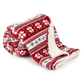 4Home Téli álom gyapjú hatású pléd piros, 150 x 200 cm kép