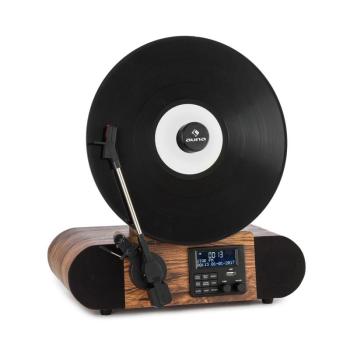 Auna Verticalo SE DAB retro lemezjátszó DAB+ UKW-tuner USB BT AUX fa kép