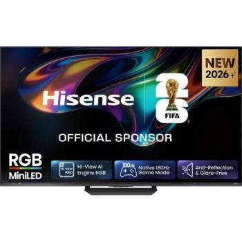 Hisense 65ur8s 65"/164cm 4k 180hz smart rgb miniled tv, 3840... kép