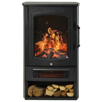 HOMCOM Elektromos Kandalló fűtővel, 1000W/2000W, fekete kép