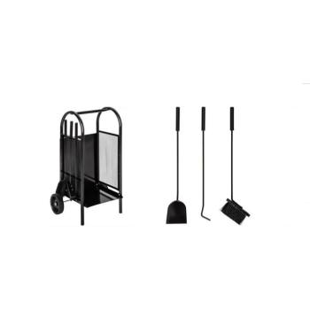J.A.D. TOOLS Kandalló tisztító készlet tárolóval + lapát, seprű, piszkavas kép