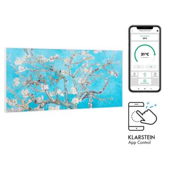 Klarstein Wonderwall Air Art Smart, infravörös hősugárzó, 120 x 60 cm, 700 W, alkalmazás, mandulavirág kép