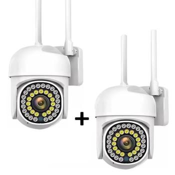 1+1 WiFi IP kamera 360°-ban forgatható, FULL HD éjjellátó, mozgásérzékelővel, kétirányú hanggal, beltéri és kültéri biztonsághoz (BBV) kép