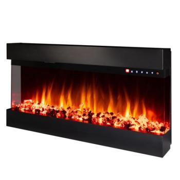 3D fali-beépithető elektromos kandalló Dalas, Art Flame, 484×930×200 mm, 1500 W, 30 színkombináció, Termosztát, Kristályrönk