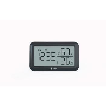 Airbi INDOOR - Szobahőmérő és páratartalom-mérő órával - fekete kép