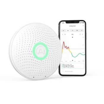 Airthings Wave plus - levegőminőség, radon, páratartalom, hőmérséklet, VOC, CO2, nyomás mérő kép