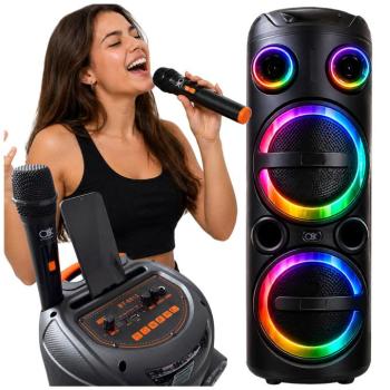 Akkus hangszóró, karaoke gép Bluetooth kapcsolattal, mikrofonnal, távirányítóval kép