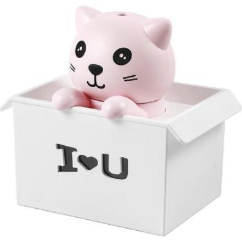 Aranyos, cicás mini párásító LED világítással és "I love you" felirattal – 330 ml (BBJH) kép