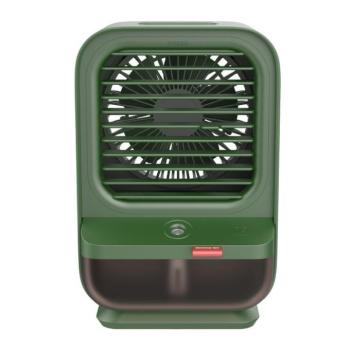 Aromaterápiás mini párologtató léghűtő, 3 ventilátor fokozat, 4000mAh, sötétzöld kép