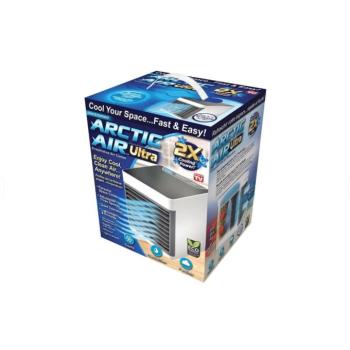 Artic Air hordozható mini léghűtő, 3 teljesítményfokozat, állítható levegőirány, 7 színű LED lámpa, USB csatlakozás, fehér/szürke kép
