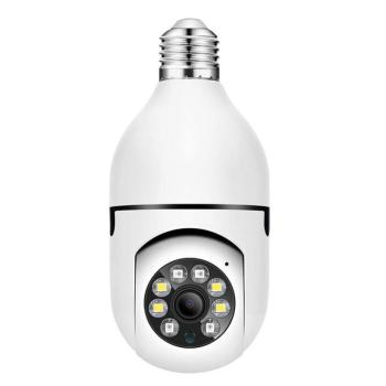 Beltéri IP Térfigyelő Kamera, V380PRO, FullHD, 1080p, MicroSD, mozgásérzékelés, éjszakai látás, E27 foglalatba, fehér kép