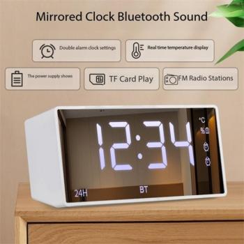 BLACKBIRD Bluetooth Hangszóró 5.1, 3W ébresztő órával DK-M10, Fehér