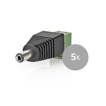 CCTV biztonsági csatlakozó | 2-es sorkapocs | 5.5 x 2.1 mm Dugasz | Dugasz | Fekete / Zöld kép