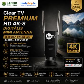 Clear TV Premium HD 4K-s digitális mini antenna – fekete