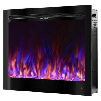 Colorado fali-beépithető elektromos kandalló, Art Flame, 633×771×142 mm, 1500 W, 3 lángszín, 5 lángfényességi szint, Farönkök és kristályok kép