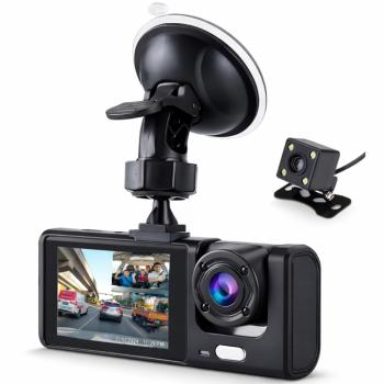DriveGuard 3 kamerás autós menetrögzítő kamera – hurokrögzítéssel és éjjellátó móddal (BBD)