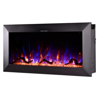 Elektromos falba építhető kandalló Racy 36, Art Flame, 454×914×185 mm, 1500 W, 30 színkombináció, termosztát, Farönkök és kristályok kép