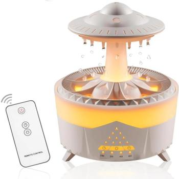 Esőcsepp mushroom design aromaterápiás diffúzor – 350 ml-es ultrahangos illóolaj párásító távirányítóval (BBJH)(BBD) kép