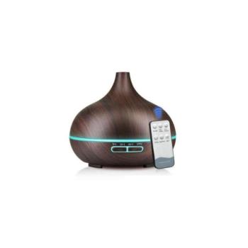 Fahatású aromaterápiás párologtató, diffúzor, ultrahangos párásító, 400ml, sötétbarna kép