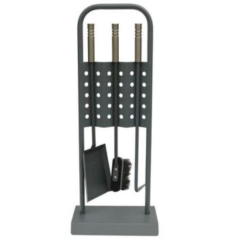 FOSHAN YARDKIT Kandalló tisztító szett, 4 részes 23×14×71 cm, ezüst/szürke kép