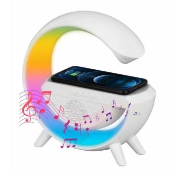 G2388A multifunkciós szórakoztató állomás – Bluetooth hangszóró, vezeték nélküli töltő, RGB LED party fény és éjszakai lámpa (BBV-M) kép