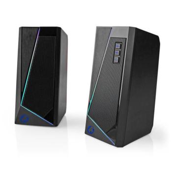 Gaming hangszóró | Hangszórócsatornák: 2.0 | USB-áramellátású | 3.5 mm Dugasz | 18 W | LED | Hangerő szabályozás kép