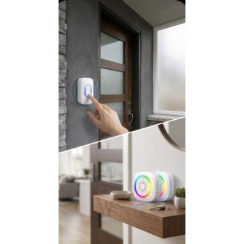 GlowAlert Smart Csengő Szett – 2 db Beltéri Egységgel és RGB fénnyel