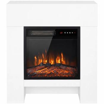 HOMCOM elektromos kandalló kéménnyell, 50 hüvelyk 75 cm, fehér
