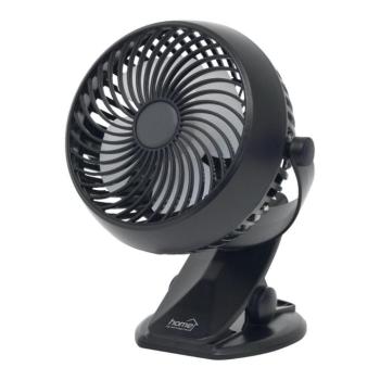 Home CLF 10/BK csíptetős, akkumulátoros ventilátor, 3 fokozat, 10 cm-es lapátátmérő, állítható fejrész, 1800 mAh Li-ion akkumulátor, fekete kép