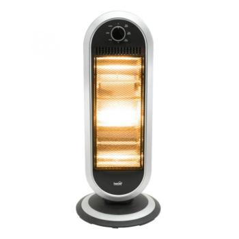 Home FK 231 álló elektromos halogén hősugárzó fűtőtest, 400W/800W/1200W, oszcillálás, IP20 védelem, fekete/ezüst kép