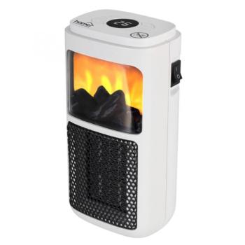 Home FKH 401 hordozható elektromos mini kerámia fűtőtest, 400W, elektronikus termosztát, lángeffekt, fehér kép