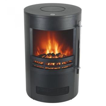 Home FKK 14 Elektromos kandalló, 1000W/2000W, Álló, Fekete Elektromos látványkandalló, álló, fekete, hengeres kép